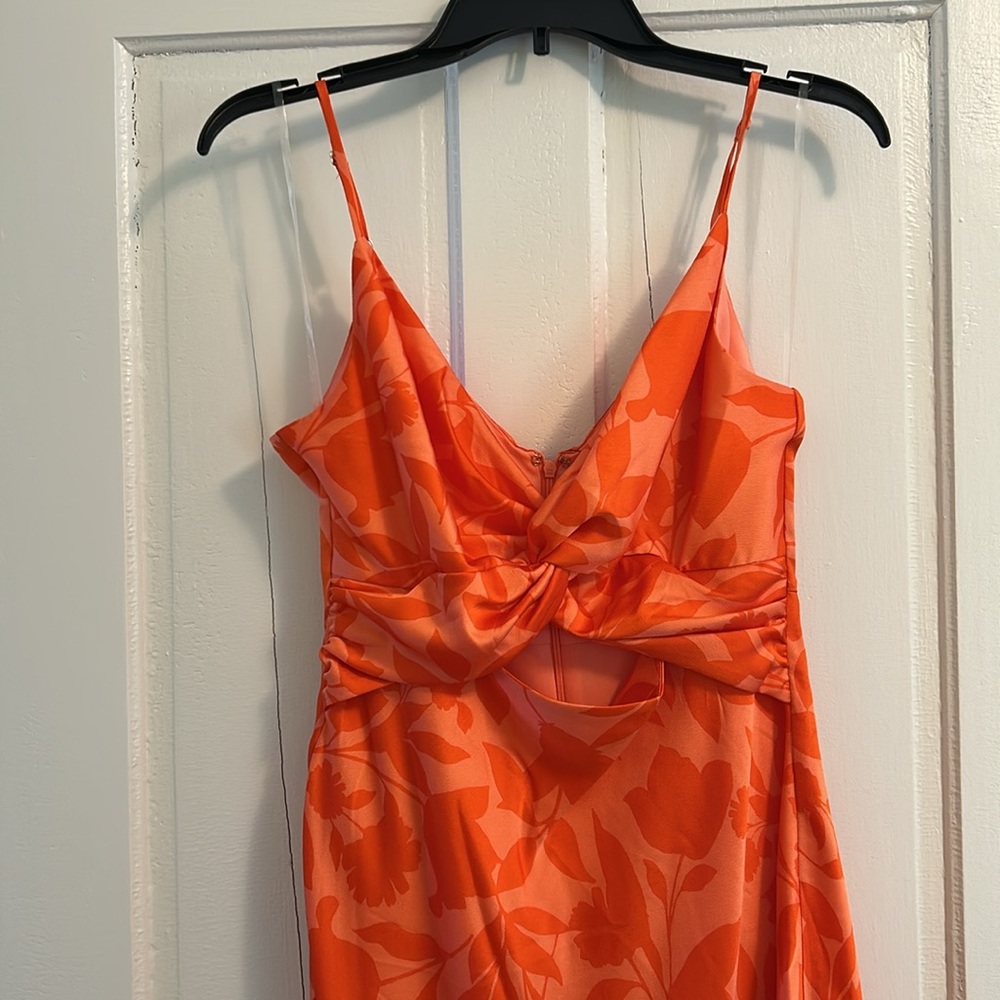 Nine West Tangerine Floral Midi dress, Medium NWT - Picture 3 of 8